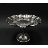 A sterling silver pedestal bonbon dish with weighted base, stamped Sterling 925 by Roden, diameter