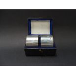 A pair of George V silver heavy plain napkin rings within fitted case, maker JR, Sheffield 1918,