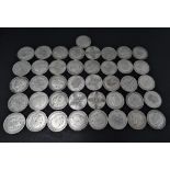 A quanity of George V .500 silver One florin coins, weight 452.1g approx.