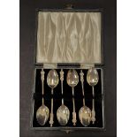 A George V set of six apostle teaspoons, maker A.J.B., Birmingham 1921, weight 1oz approx.