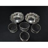 A pair of Victorian silver bonbon dishes, foliate embossed and pierced, maker M.Bros, Birmingham