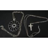 Two silver pendant necklaces, weight 27.8g approx.