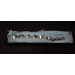 A Danish 925 silver bracelet of leaf design, stamped STERLING DANMARK 740, length 18cm, weight 19.6g