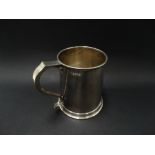 A modern silver tankard with engraved monogram, Birmingham 1960, height 11.5cm, weight 10.40oz