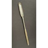 A George II silver double ended bone marrow scoop, one end with engraved armorial, the other with