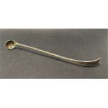 A Victorian silver twisted handle olive or pickle spoon by William Hutton & Sons, length 23.5cm,