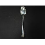 A George III silver bright cut decorated Old English pattern basting spoon by Gabriel Sleath, length