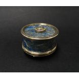 An early 20th century French silver lapis lazuli and ivory bell push with moonstone button, raised