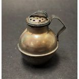 A Victorian silver miniature Jersey measure pepper shaker, maker WC & Co, Birmingham 1901, height