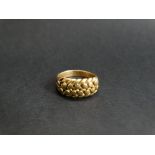 A Victorian high purity gold rope plaited ring, size 16.5mm diameter, weight 7.7g approx.