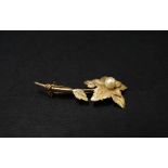 A 14ct. gold pearl set brooch cast as a flower, length 51mm, weight 4.8g approx.