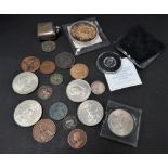 A collection of coins and tokens, to include a Bewick Main Colliery 1811 One penny copper token, a