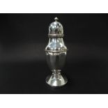 A George VI silver baluster sugar caster by Elkington & Co., Birmingham 1939, height 14.5cm,