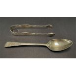 A George III silver Old English pattern dessert spoon, the handle and bowl foliate chased, maker