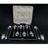 A George V silver set of six teaspoons, maker D.F., London 1916, together with a set of four