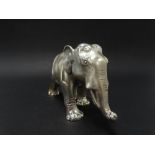 A modern continental silver filled elephant figure by Otto Viani, length 15cm, height 9cm.