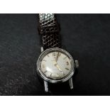 An Omega Ladymatic manual wind wristwatch in stainless steel case, the 14mm cream dial with gilt