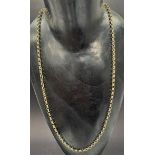 A 9ct. belcher link necklace, stamped 375, length 65cm, weight 19g approx.