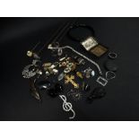 A quantity of costume jewellery including a silver tennis bracelet, silver soda fountain charm, a