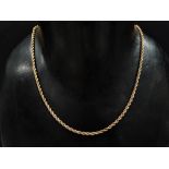 A 9ct. gold rope twist necklace, length 38cm, weight 5.6g approx.