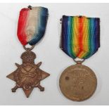 A pair of WWI medals, Great War and 1914-15 Star awarded to K.20232 C.E.A. ROWE. STO. 1 R.N.