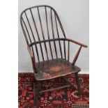 An early 19th century double bow Windsor chair in ash and sycamore, probably West Country with