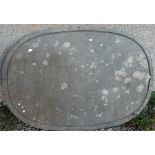 A delabole slate country house oval dairy table top, 120 x 84cm.