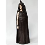 An impressive early 20th century continental bronze and ivory figure in the form of a Persian lady