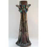 A Karl Rudolf Ditmar Heliosine Iris vase with iridescent glaze, impressed marks to the base, No.F