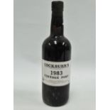 A bottle of Cockburn's 1983 vintage port.