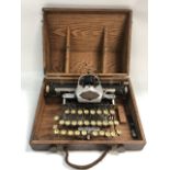 A late 19th century Blickensderfer aluminium featherweight typewriter, serial No.147020.