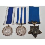A trio of Royal Navy Victorian medals awarded to E.R. SERPELL. COOPERS CREW. H.M.S. AGINCOURT,