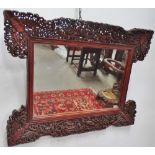 A late 19th century South East Asian mysore style wall mirror in the Chinese taste with