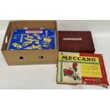 Mixed Meccano, including Outfit No.4 and various French sets.