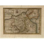 MAP - JOHN NORDEN - 'The Description Of Lesnewth Hundred', hand coloured engraved map, 23 x 33.5cm.