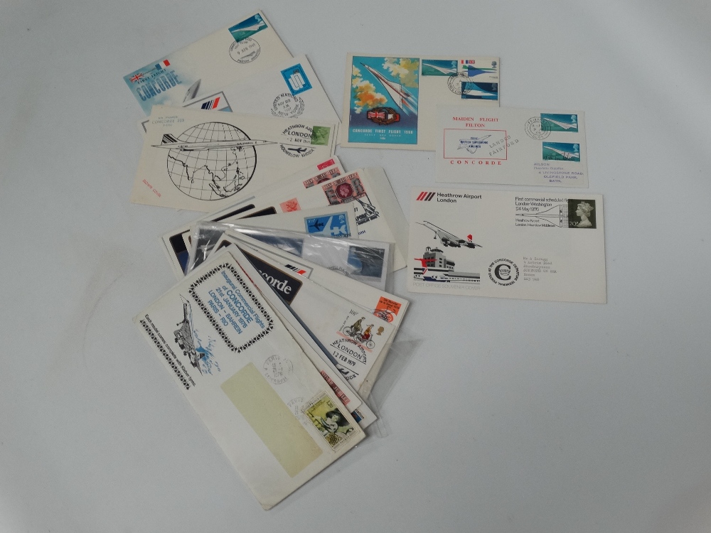 A large collection of Concorde first day covers, including inaugural flights to various global