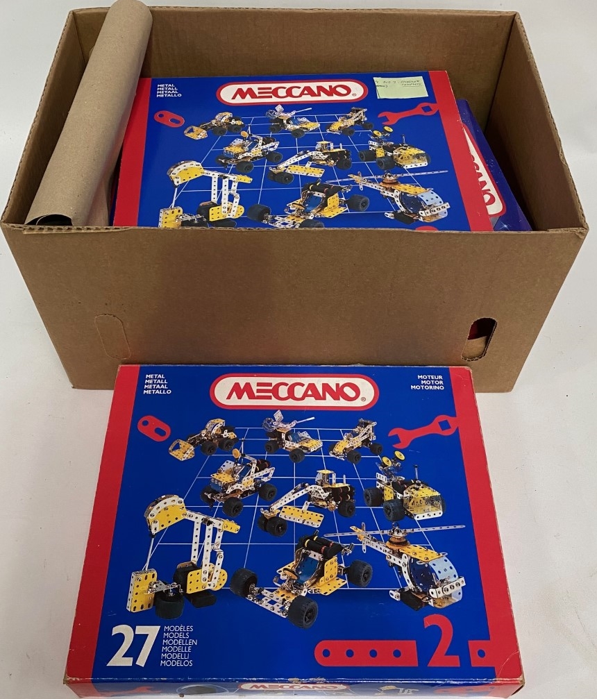 Three modern Meccano No.27 sets, together with a 39 set.