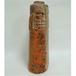 A Bernard Rooke studio pottery relief moulded vase, signed, height 33cm.