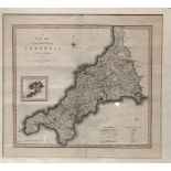 MAP - 'A New Map of The County of Cornwall Divided Into Hundreds', printed for C. Smith No.172