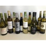 A mixed case of twelve bottles of white wine, including Bon Courage 2017, Shingle Peak 2012,