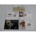 Five contemporary silver proof £20 coins within original packaging.