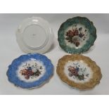 A set of four Pratt Ware transfer printed botanical dishes in 'Bouquet' pattern (damages).