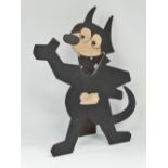 An early 20th century Felix The Cat promotional board, the back with label 'By arrangement with