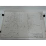 Concorde - An original schematic drawing for G.A. of pipes and drains forward toilet above floor,