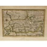 MAP - JOHN NORDEN - 'The Description Of East Hundred', hand coloured engraved map, 22 x 34.5cm.
