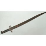 A British military issue bayonet with steel scabbard, the blade with arrow mark and stamped W1 and