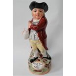 A 19th century Staffordshire Walton style 'Hearty Goodfellow' toby jug, height 28cm.