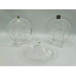 Three 1960s/70s Lalique glass year commemorative plates within original boxes, 1968, 1972 and