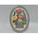 An early Carter Stabler Adams Poole Pottery relief moulded oval plaque, signed by Harold Stabler,