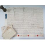 A collection of 18th and 19th century vellum indentures, including a mortgage for Romsley Manor